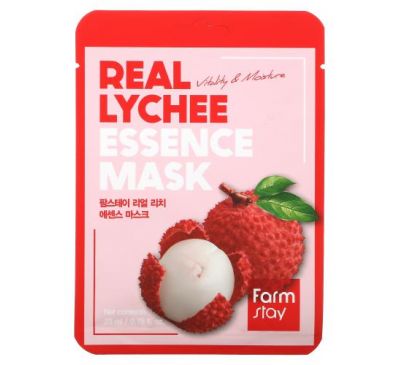 Farmstay, Real Lychee Essence Beauty Mask, 1 Sheet, 0.78 fl oz (23 ml)