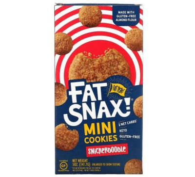 Fat Snax, Mini Cookies, Snickerdoodle, 141,7 г (5 унций)