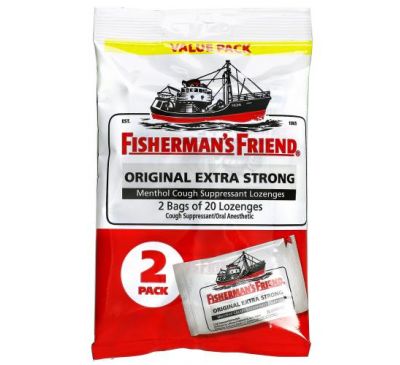 Fisherman's Friend, Menthol Cough Suppressant Lozenges, Original Extra Strong, 40 Lozenges