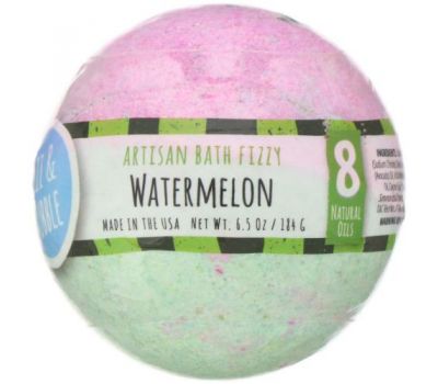 Fizz & Bubble, Artisan Bath Fizzy, Watermelon, 6.5 oz (184 g)