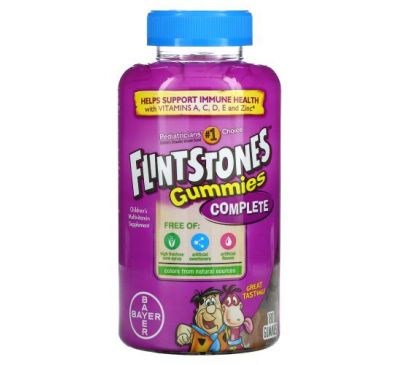 Flintstones, Complete, мультивітаміни для дітей, 180 жувальних мармеладок