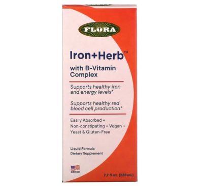 Flora, Iron+ Herb With B-Vitamin Complex, 7.7 fl oz ( 228 ml)