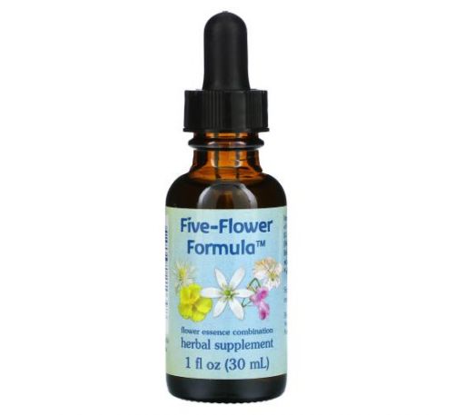 Flower Essence Services, Five-Flower Formula, Flower Essence Combination, 1 fl oz (30 ml)