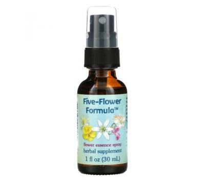 Flower Essence Services, Five-Flower Formula, Flower Essence Spray, 1 fl oz (30 ml)