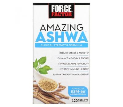 Force Factor, Amazing Ashwa , 120 Tablets