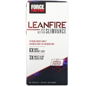 Force Factor, LeanFire with Next-Gen SLIMVANCE, 60 Capsules