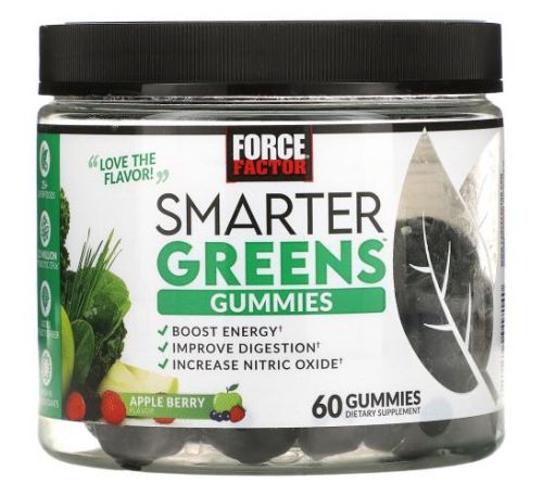 Force Factor, Smarter Greens Gummies, Apple Berry, 60 Gummies
