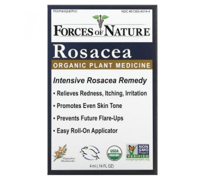 Forces of Nature, Rosacea Control, Rollerball,  0.14 oz (4 ml)
