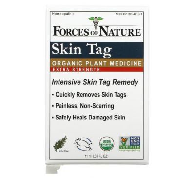 Forces of Nature, Skin Tag Control, органическое растительное средство, повышенная сила действия, 11 мл (0,37 жидк. унции)