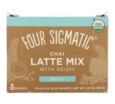 Four Sigmatic, Смесь чайного латте с рейши, 10 пакетиков по 0,21 унции (6 г) каждый