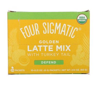 Four Sigmatic, Смесь Golden Latte с хвостом индейки, 10 пакетиков по 0,21 унции (6 г) каждый