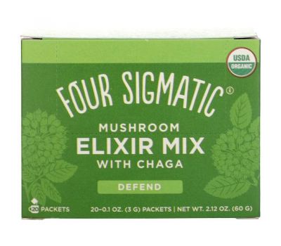 Four Sigmatic, Смесь грибных эликсиров с чагой, 20 пакетиков по 3 г (0,1 унции)