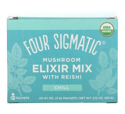 Four Sigmatic, Mushroom Elixir Mix with Reishi, 20 Packets, 0.1 oz (3 g) Each
