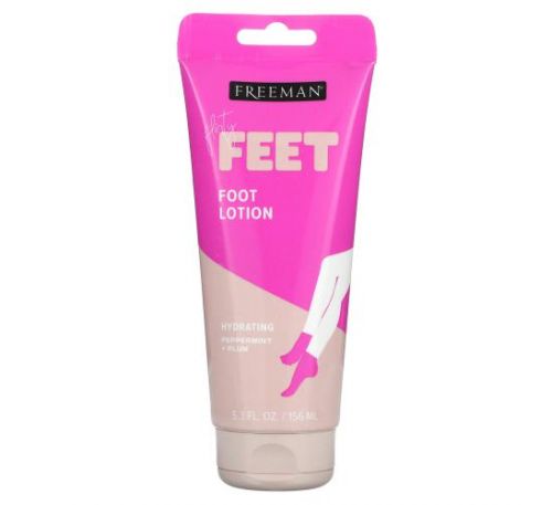 Freeman Beauty, Bare Foot, Hydrating, Foot Lotion, Peppermint & Plum, 5.3 fl oz (150 ml)