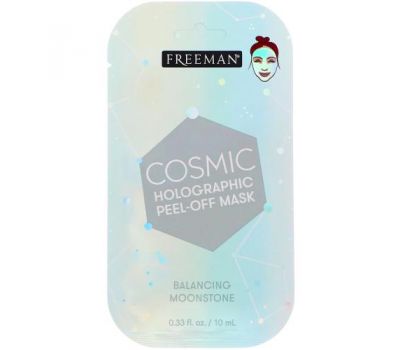 Freeman Beauty, Cosmic Holographic Peel-Off Mask, Balancing Moonstone, 0.33 fl oz (10 ml)