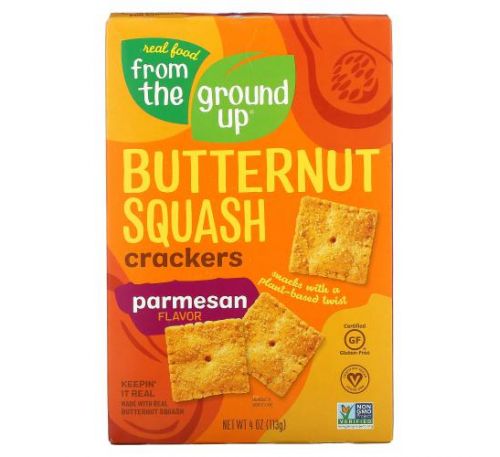 From The Ground Up, Butternut Squash Crackers, Parmesan, 4 oz (113 g)