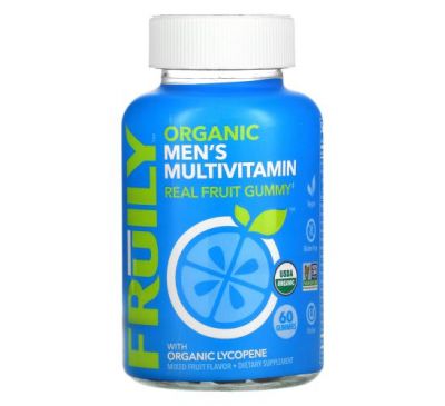 Fruily, Organic Men's Multivitamin, With Organic Lycopene, Mixed Fruit, 60 Gummies