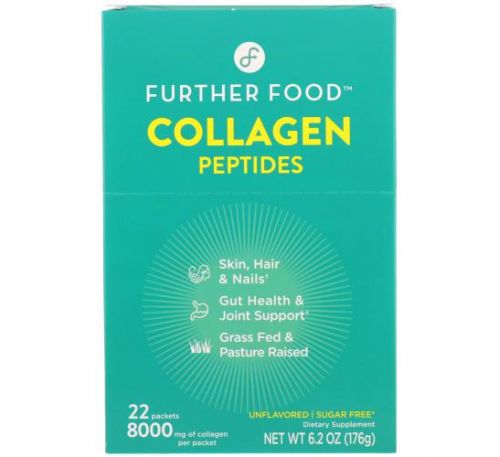 Further Food, Collagen Peptides, Unflavored, 22 Packs, 0.28 oz (8 g) Each