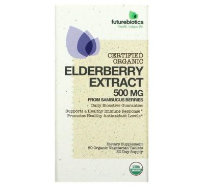 FutureBiotics, Elderberry Extract, 250 mg, 60 Organic Vegetarian Tablets
