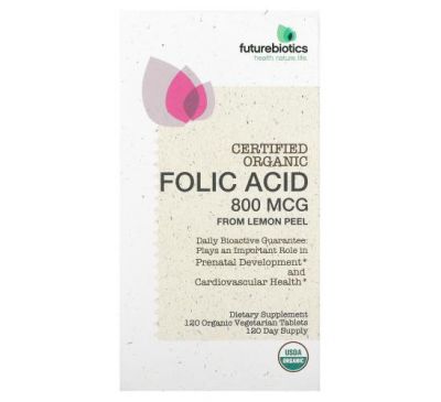 FutureBiotics, Folic Acid From Lemon Peel, 800 mcg, 120 Organic Vegetarian Tablets