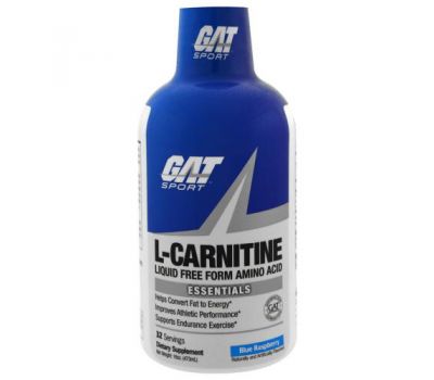 GAT, L-Carnitine, Amino Acid, Free Form, Blue Raspberry, 16 oz (473 ml)