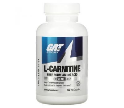 GAT, L-карнітин, амінокислота, вільна форма, 60 рослинних капсул