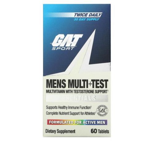 GAT, Mens Multi + Test, мультивітаміни для чоловіків, 60 таблеток