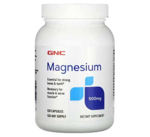 GNC, Magnesium, 500 mg, 120 Capsules