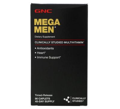 GNC, Mega Men, Multivitamin, 90 Caplets