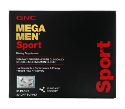 GNC, Mega Men, Sport, Vitapak Multivitamin Blend, 30 Packs
