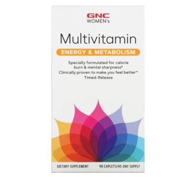 GNC, Women's Multivitamin, Energy & Metabolism, 90 Caplets