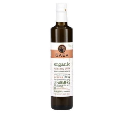 Gaea, органическое нерафинированное оливковое масло высшего качества, 500 мл (17 жидк. унций)