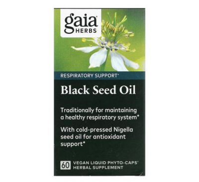 Gaia Herbs, Black Seed Oil, 60 Vegan Liquid Phyto-Caps