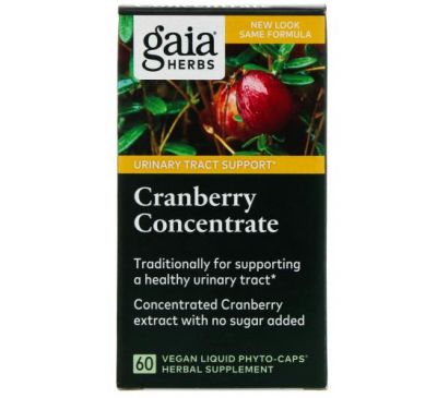 Gaia Herbs, Cranberry Concentrate, 60 Vegan Liquid Phyto-Caps