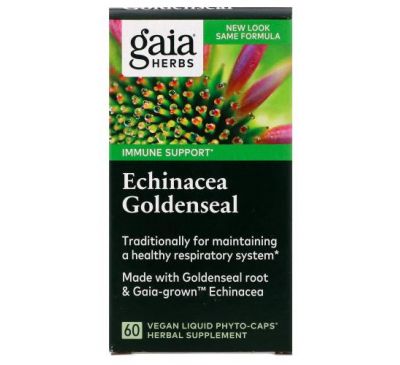 Gaia Herbs, Echinacea Goldenseal, 60 Vegan Liquid Phyto-Caps
