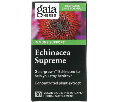 Gaia Herbs, Echinacea Supreme, 30 Vegan Liquid Phyto-Caps