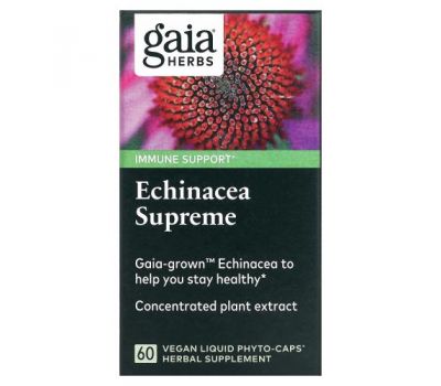 Gaia Herbs, Echinacea Supreme, 60 Vegan Liquid Phyto-Caps