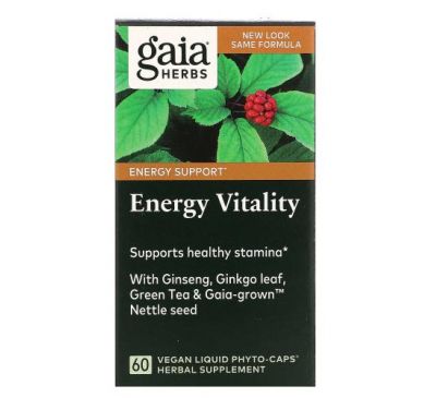 Gaia Herbs, Energy Vitality, 60 Vegan Liquid Phyto-Caps