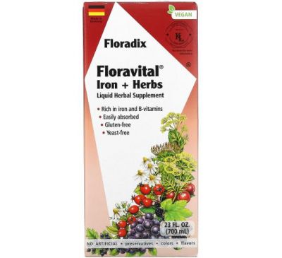 Gaia Herbs, Floradix, Floravital Iron + Herbs, 23 fl oz (700 ml)