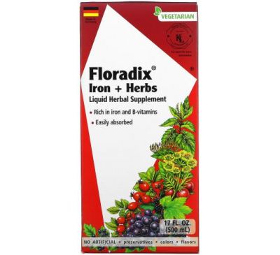 Gaia Herbs, Floradix, Iron + Herbs, 17 fl oz (500 ml)