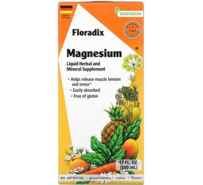 Gaia Herbs, Floradix, добавка с магнием, 500 мл (17 жидк. унций)