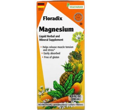 Gaia Herbs, Floradix, Magnesium, Liquid Herbal and Mineral Supplement, 8.5 fl oz (250 ml)