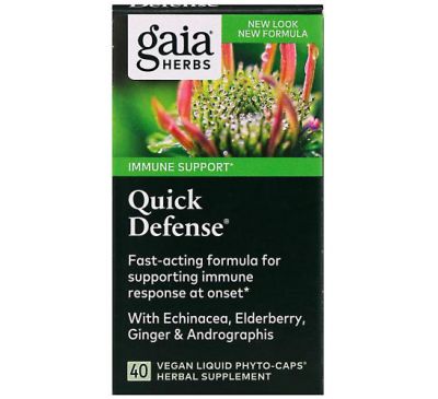 Gaia Herbs, Quick Defense, 40 Vegan Liquid Phyto-Caps