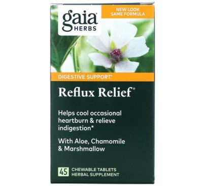 Gaia Herbs, Reflux Relief, 45 Chewable Tablets