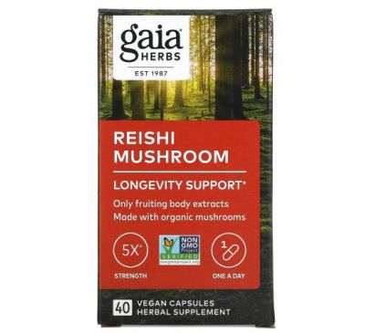 Gaia Herbs, Reishi Mushroom, 40 Vegan Capsules