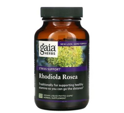 Gaia Herbs, родиола розовая, 120 веганских капсул Liquid Phyto-Caps