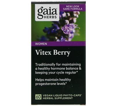 Gaia Herbs, витекс, добавка для женщин, 60 веганских капсул Liquid Phyto-Caps