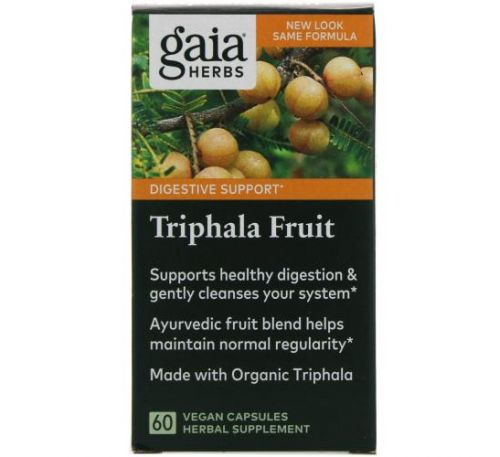 Gaia Herbs, плоди трифали, 60 веганських капсул