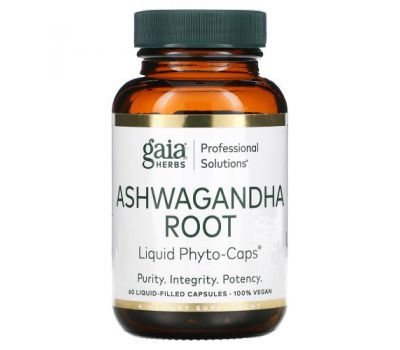 Gaia Herbs Professional Solutions, Ashwagandha Root, 60 Liquid-Filled Capsules