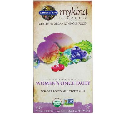 Garden of Life, MyKind Organics, щоденні вітаміни для жінок, 60 веганських таблеток